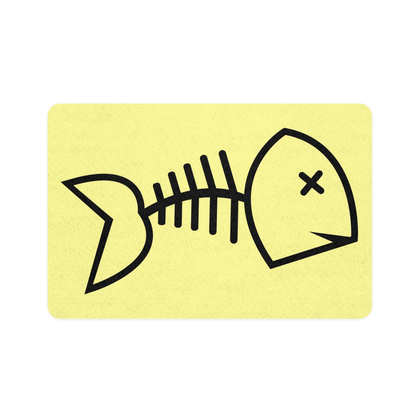 Yellow Delight Fishbone Pet Food Mat