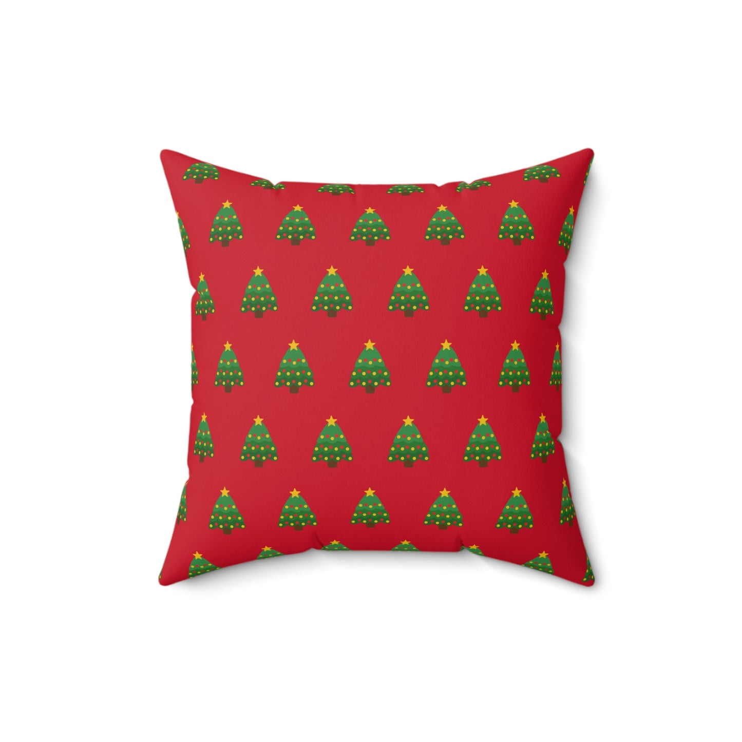 Christmas Tree Pattern Red Throw Pillow – Holiday Elegance Décor for Home or Office