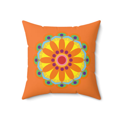 Sunny Bloom Orange Throw Pillow: Vibrant Floral Elegance