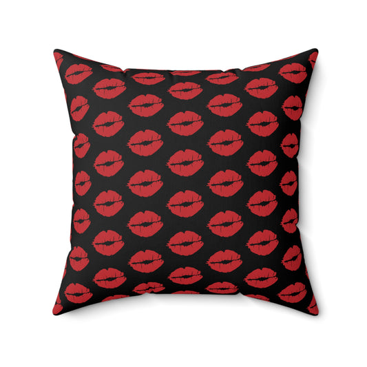 Passionate Kisses Black Throw Pillow