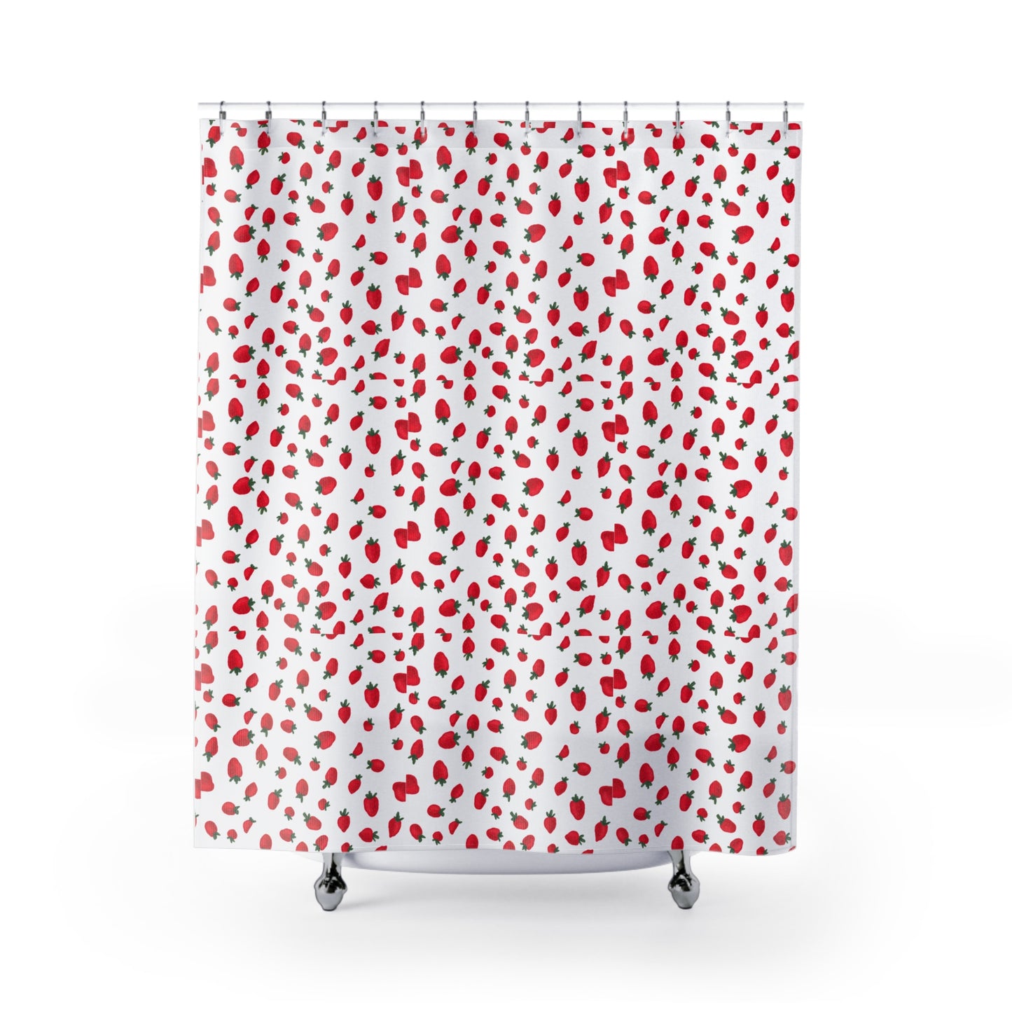 Berry Bliss White Shower Curtain