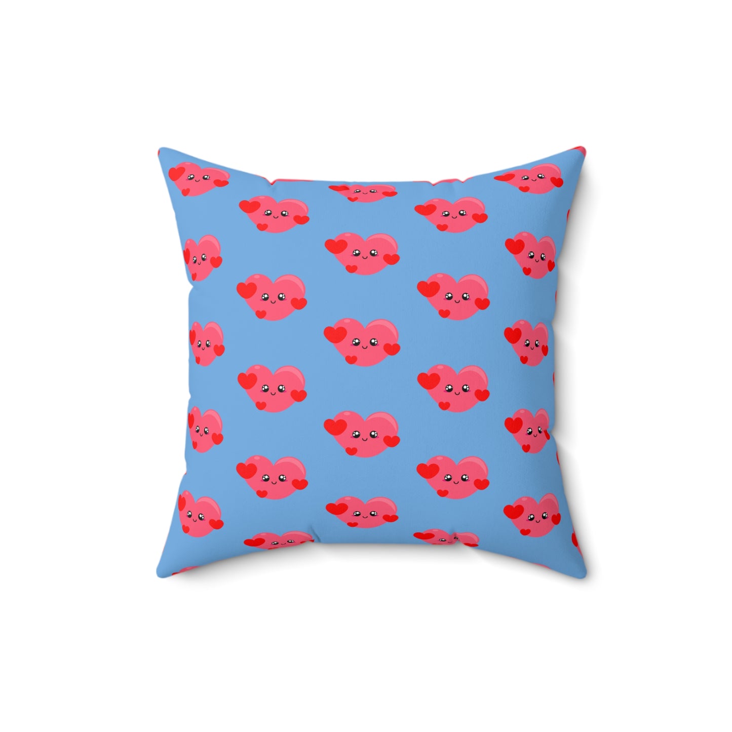 Heartfelt Blues: Love-Struck Heart Throw Pillow