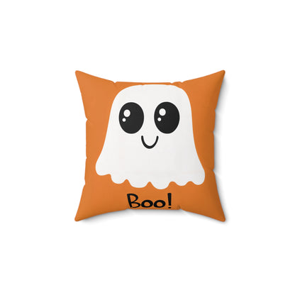 Adorable “Boo!” Ghost Halloween Throw Pillow – Cute Spooky Home Decor