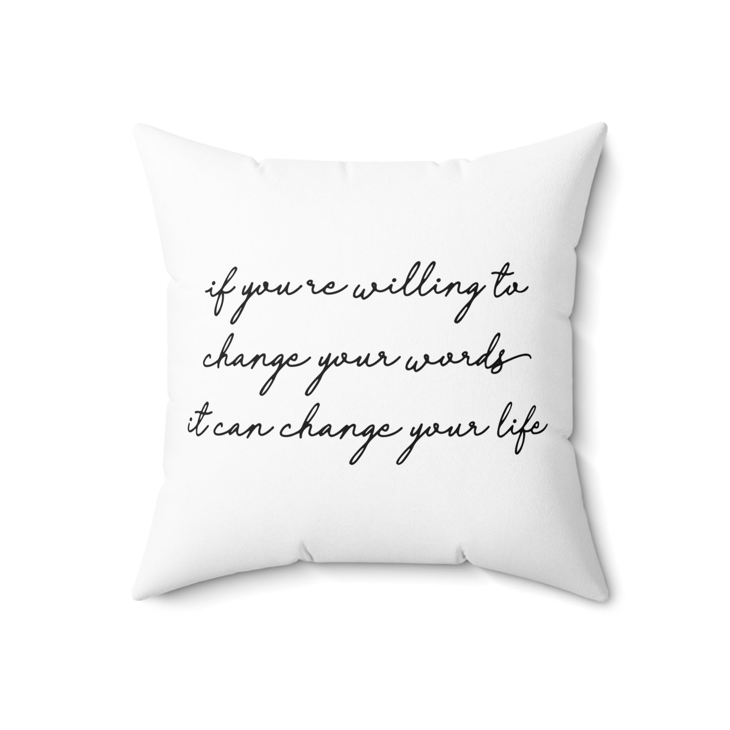 Transformative Words - White Throw Pillow