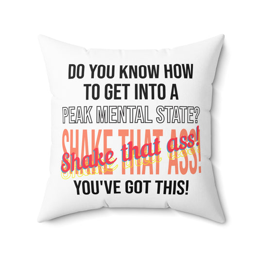 Almohada motivacional Shake That Ass, almohada de afirmación diaria, regalo inspirador para un amigo, regalo de inauguración de la casa, inspirado en Tony Robbins