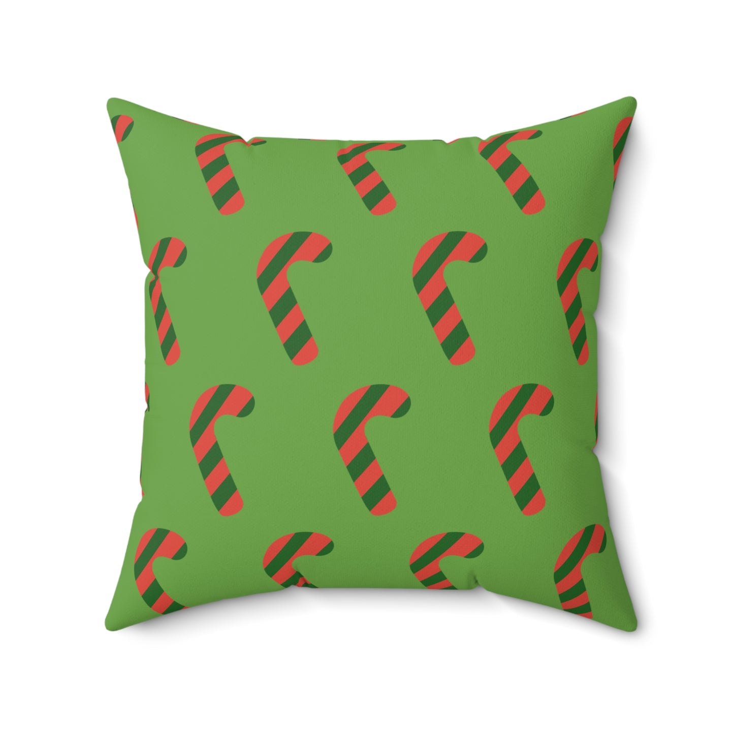 Peppermint Dreams Christmas Candy Cane Pattern Throw Pillow – Festive Red & Green Décor for Home or Office