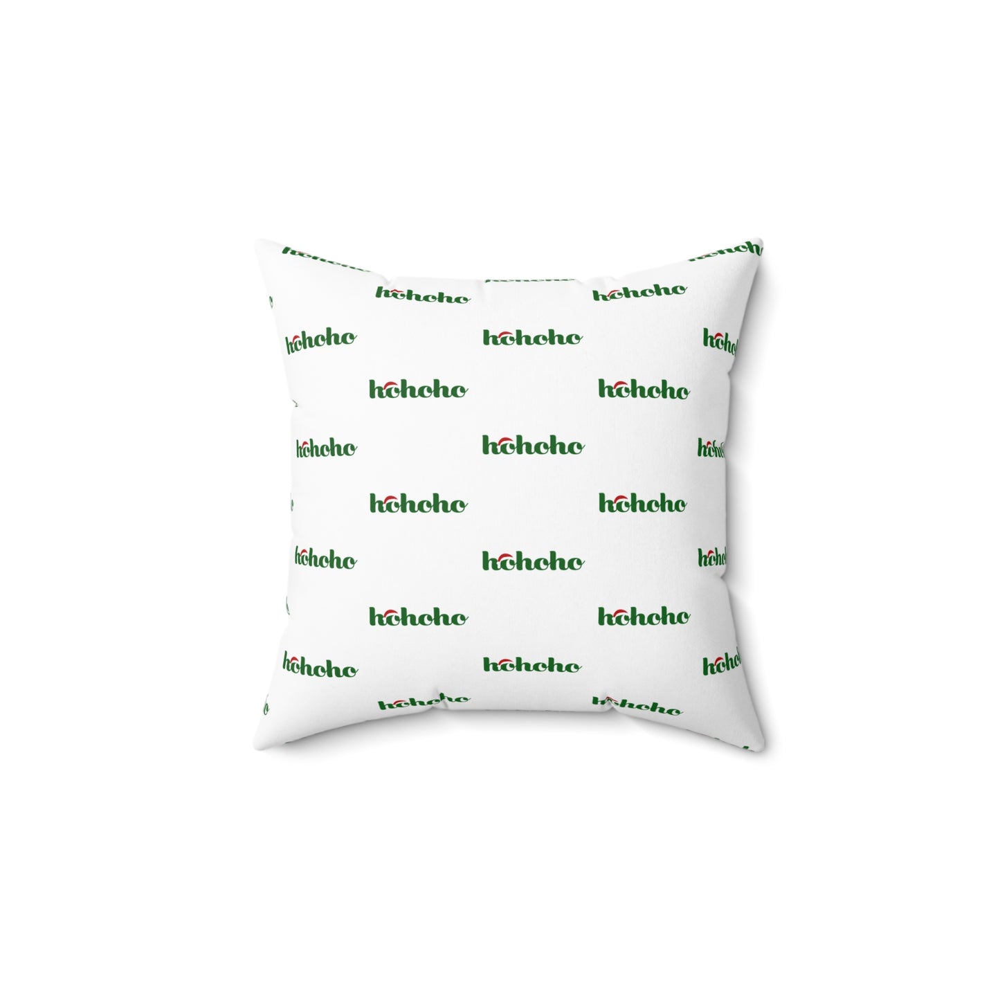 Festive HoHoHo Pattern White Throw Pillow – Holiday Joy for Home or Office