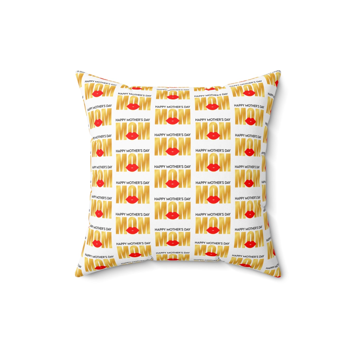 Mom’s Day Delight: White Printed Throw Pillow