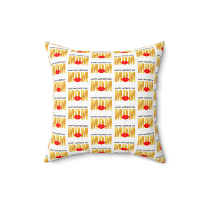 Mom’s Day Delight: White Printed Throw Pillow