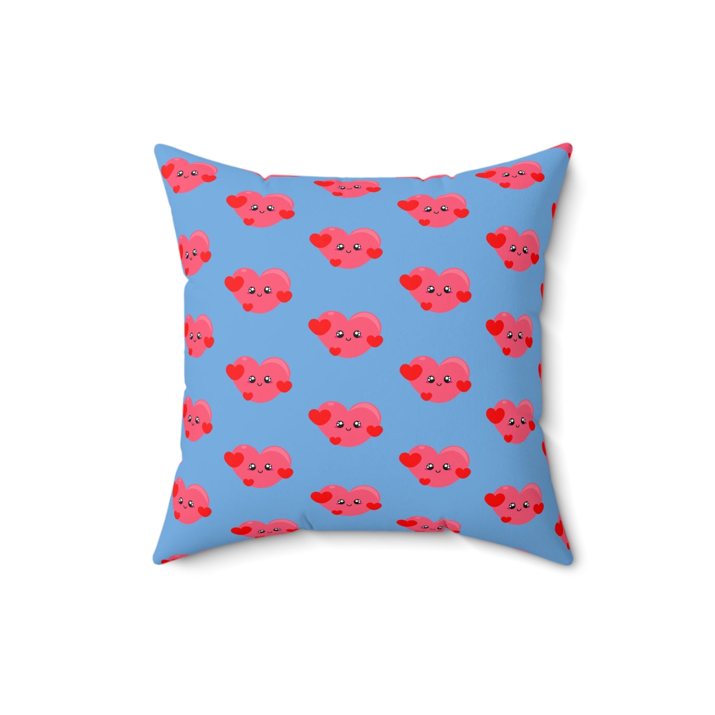 Heartfelt Blues: Love-Struck Heart Throw Pillow