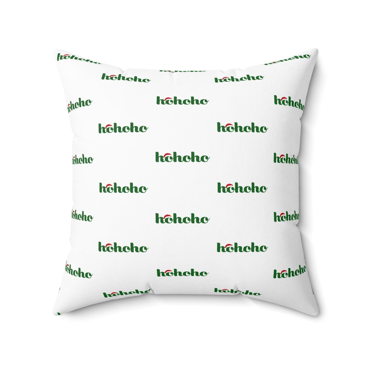 Festive HoHoHo Pattern White Throw Pillow – Holiday Joy for Home or Office