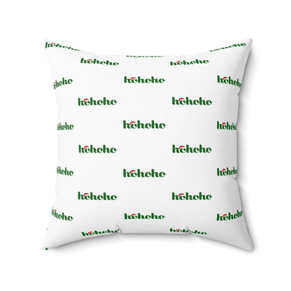 Festive HoHoHo Pattern White Throw Pillow – Holiday Joy for Home or Office