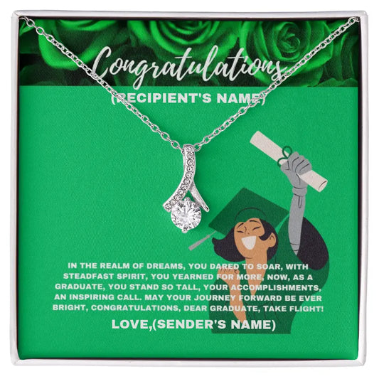 Personalized Congratulations Graduate, Take Flight- Alluring Beauty Necklace