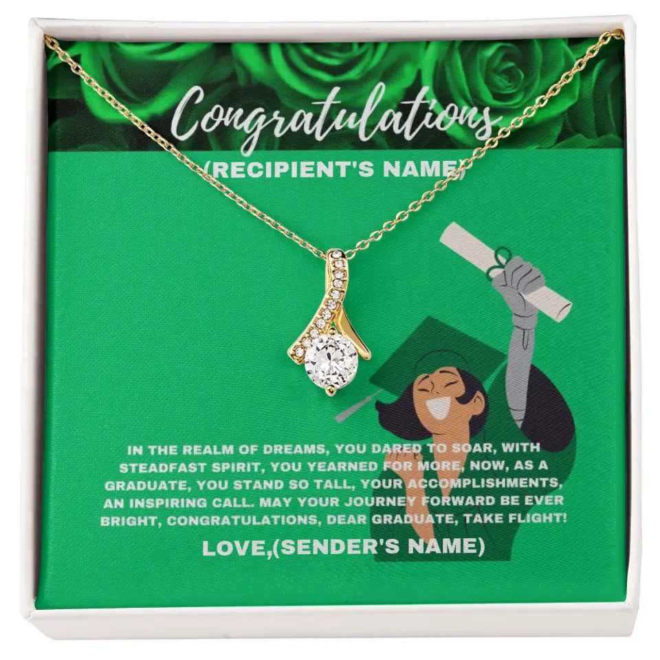 Collar personalizado de felicitaciones, graduado, toma vuelo: belleza seductora