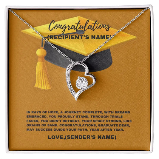 Personalized Rays of Hope Graduation Necklace | May Success Guide Your Path- Forever Love Necklace