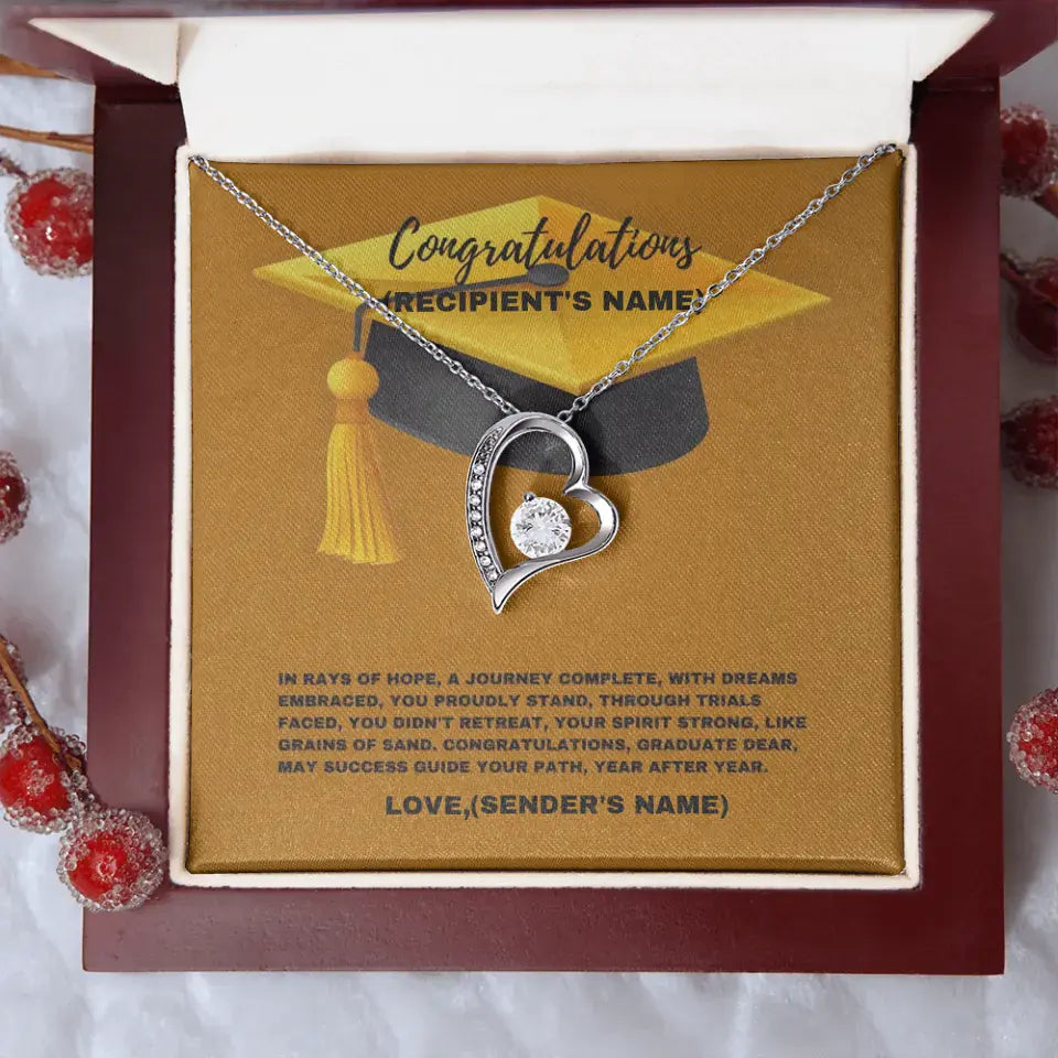 Personalized Rays of Hope Graduation Necklace | May Success Guide Your Path- Forever Love Necklace