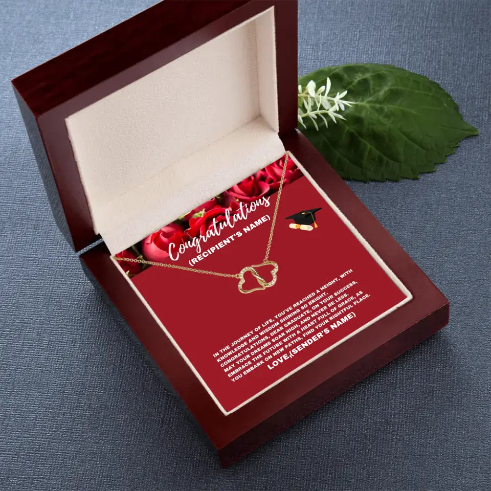 Personalized Congratulations Graduate, Embrace The Future- Everlasting Love Necklace