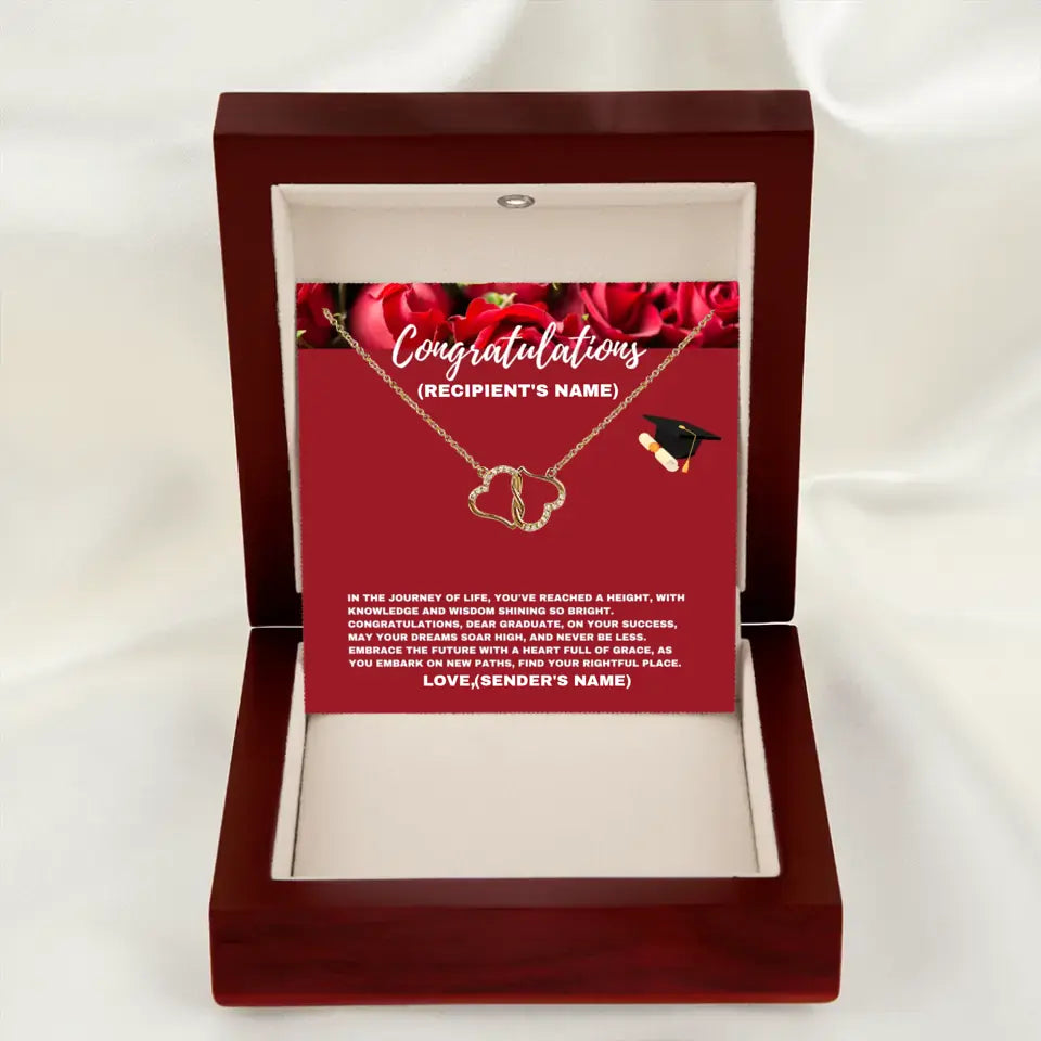 Personalized Congratulations Graduate, Embrace The Future- Everlasting Love Necklace