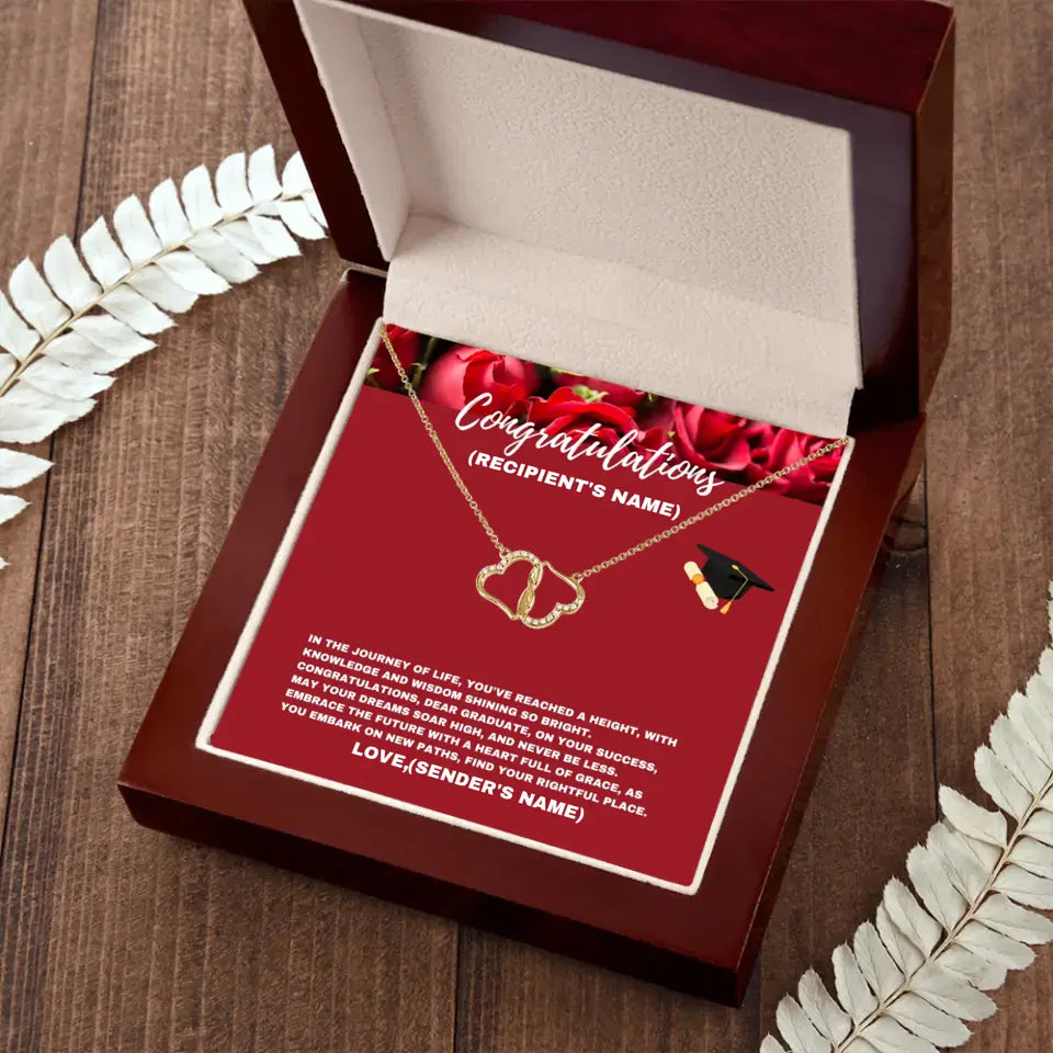 Personalized Congratulations Graduate, Embrace The Future- Everlasting Love Necklace