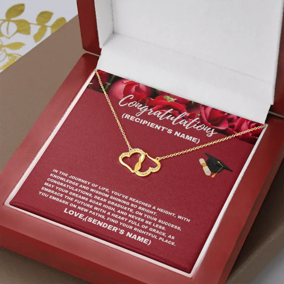 Collar personalizado de felicitaciones para graduados: abraza el futuro: amor eterno