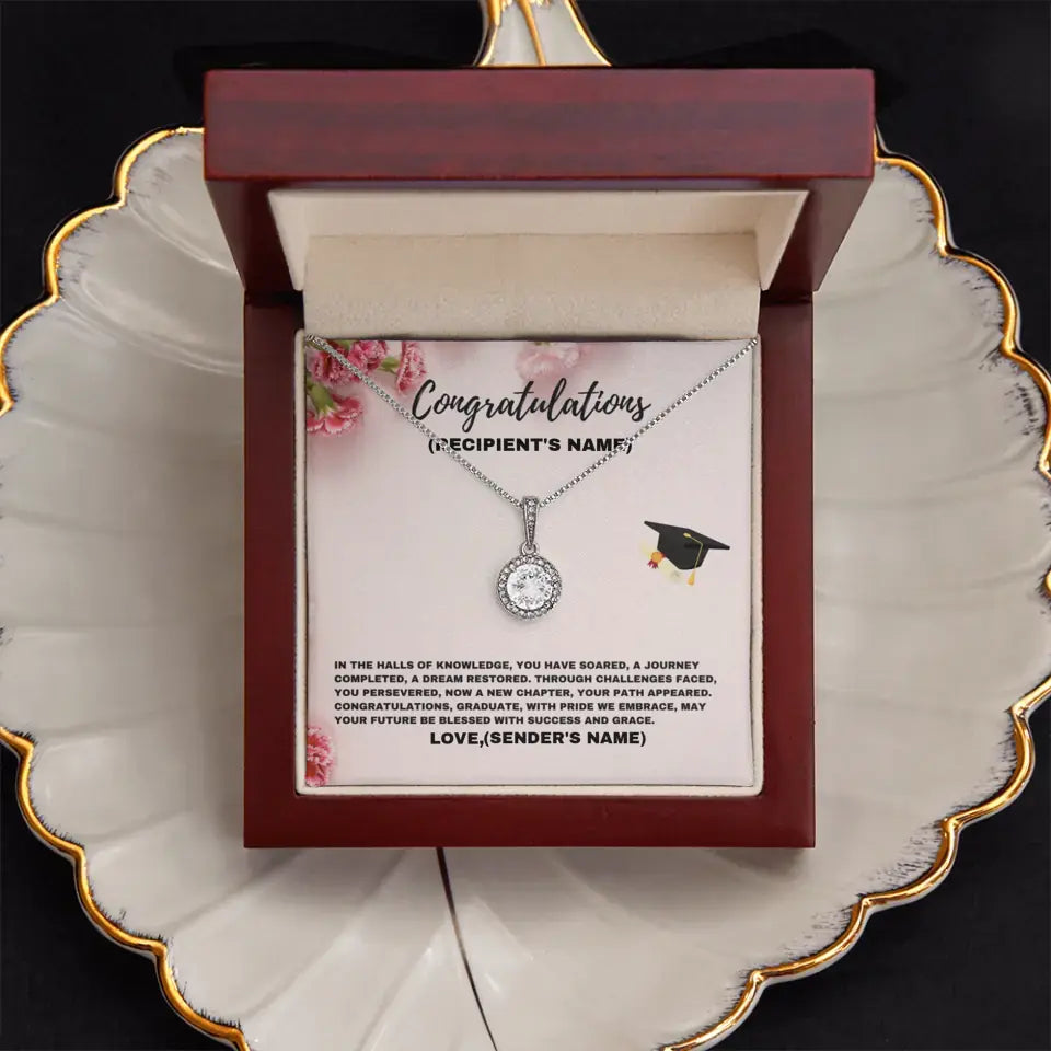 Personalized Congratulations Graduate,  A New Chapter Begins- Eternal Hope Necklace