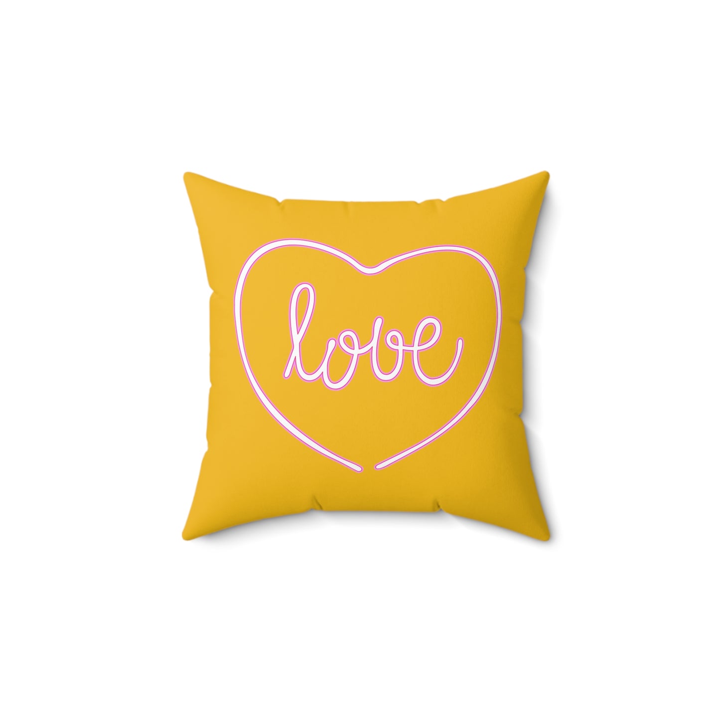 Sunshine Love Heart Polyester Throw Pillow