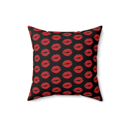 Passionate Kisses Black Throw Pillow