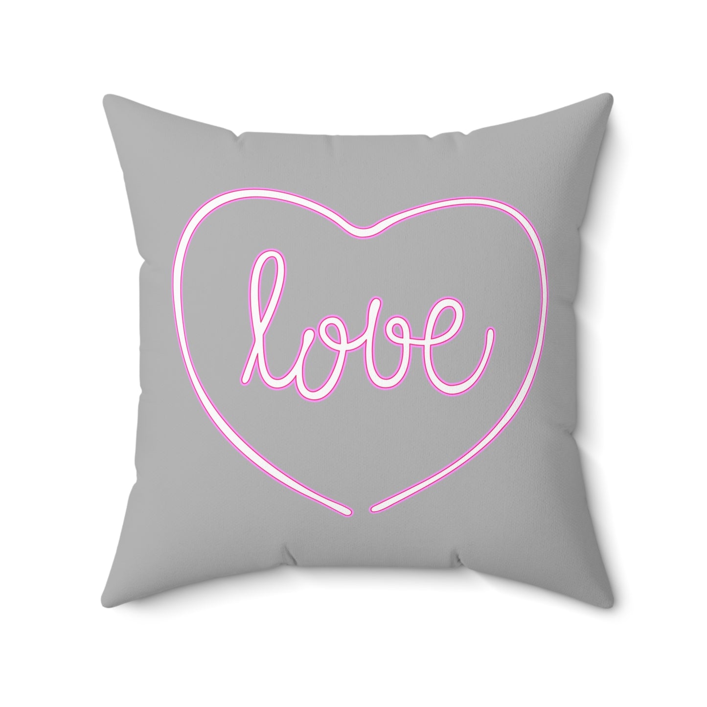 Love-Filled Gray Heart Throw Pillow