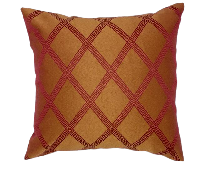 Maroon and Gold Satin Throw Pillow Cover - 16x16 and 14x14 Decorative Cushion Cover for Modern Home and Office Decor