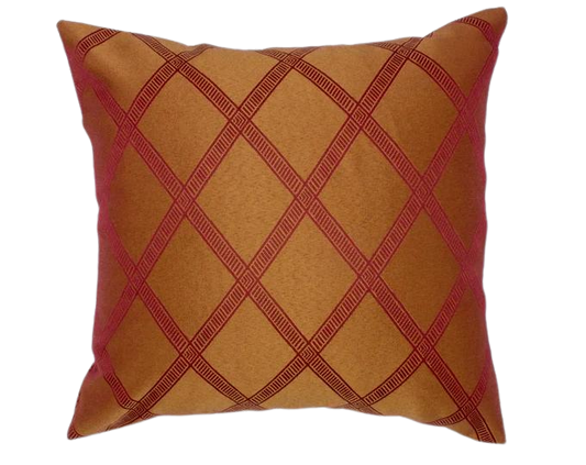 Maroon and Gold Satin Throw Pillow Cover - 16x16 and 14x14 Decorative Cushion Cover for Modern Home and Office Decor