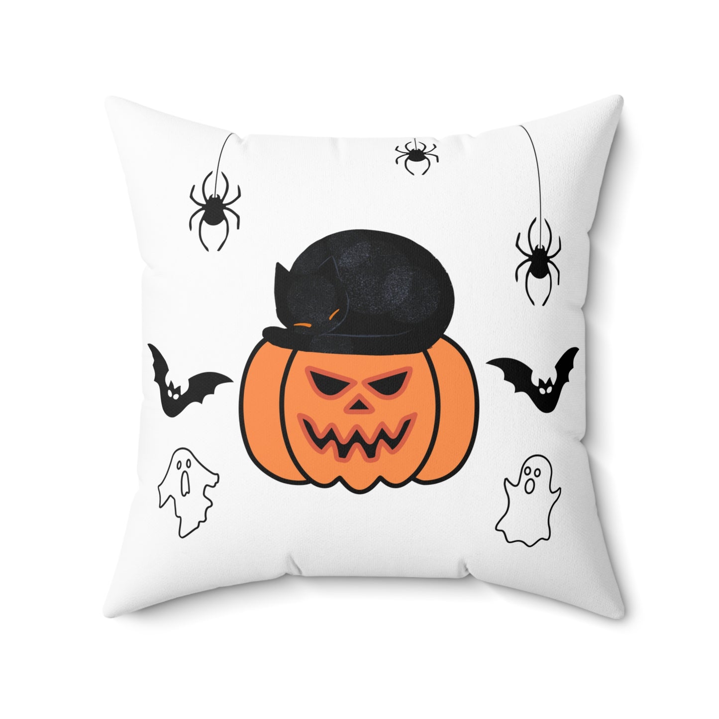 Almohada de gato negro con calabaza, almohada de gato negro, almohada de calabaza, almohada de decoración de Halloween, almohada de decoración de otoño, amante de los gatos, decoración de Halloween