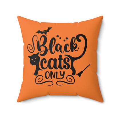 Halloween Black Cats Only Throw Pillow, Orange And Black Halloween Throw Pillow, Couch Pillows , Cute Halloween Pillows, Patio Decor