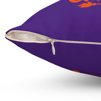 Almohada morada y naranja, decoración de Halloween, almohada con brujas en una escoba buscando dulces, almohada de otoño, decoración de sala de estar de octubre, regalos