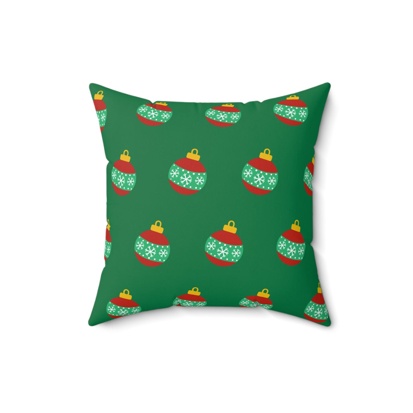 Holiday Cheer Christmas Balls Pattern Throw Pillow – Festive Red & Green Decor for Home or Office