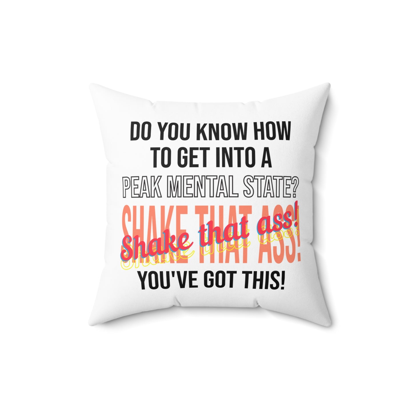 Coussin de motivation Shake That Ass, coussin d'affirmation quotidien, cadeau inspirant pour un ami, cadeau de pendaison de crémaillère, inspiré de Tony Robbins