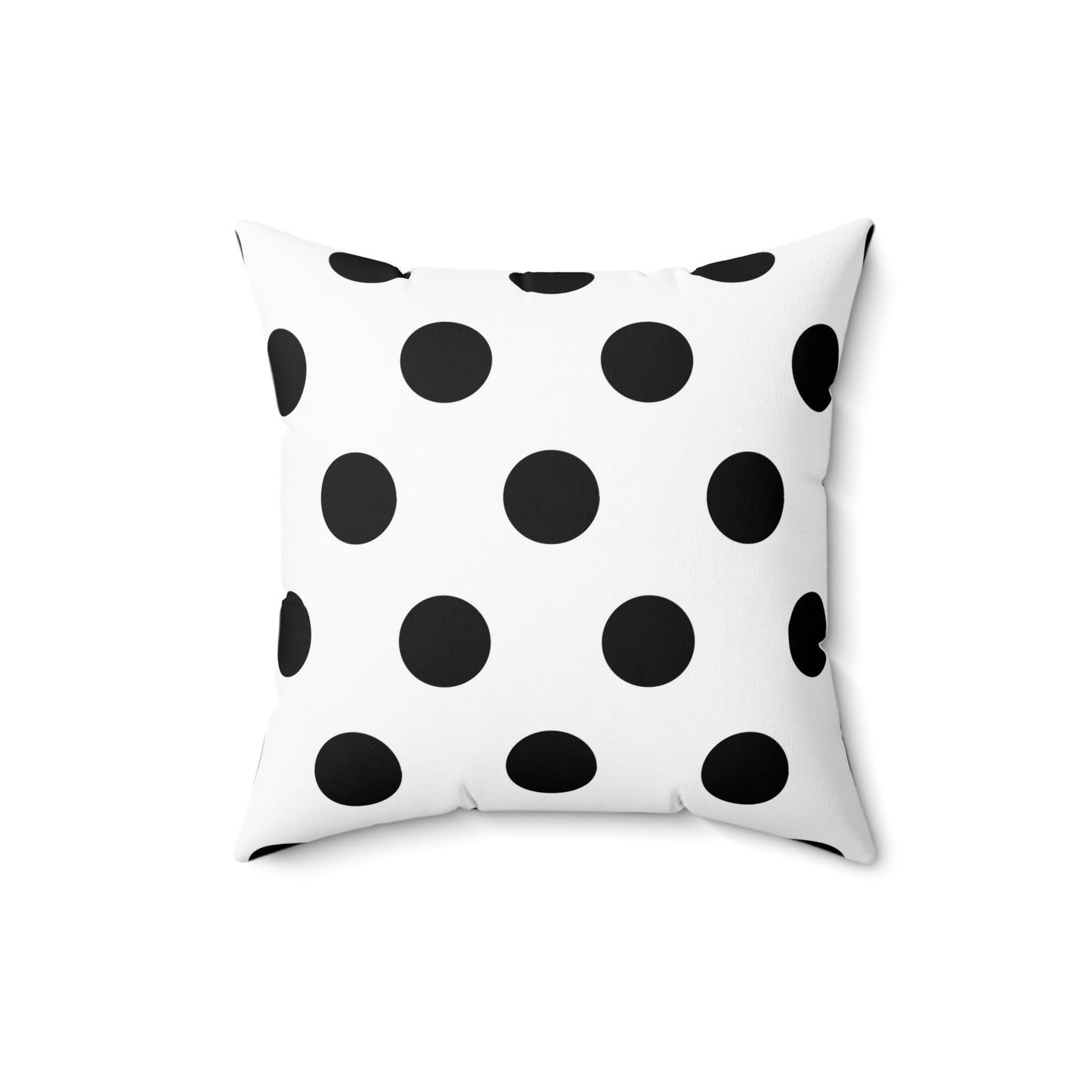 Black And White Polka Dot Throw Pillow, Square Polyester Pillow, Large Polka Dot Accent Pillow, 18x18 Inch Room Decor Throw Pillow