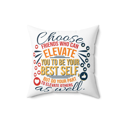 Empowering Friendships White Throw Pillow: Elevate and Uplift Together