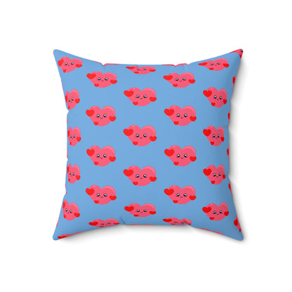 Heartfelt Blues: Love-Struck Heart Throw Pillow