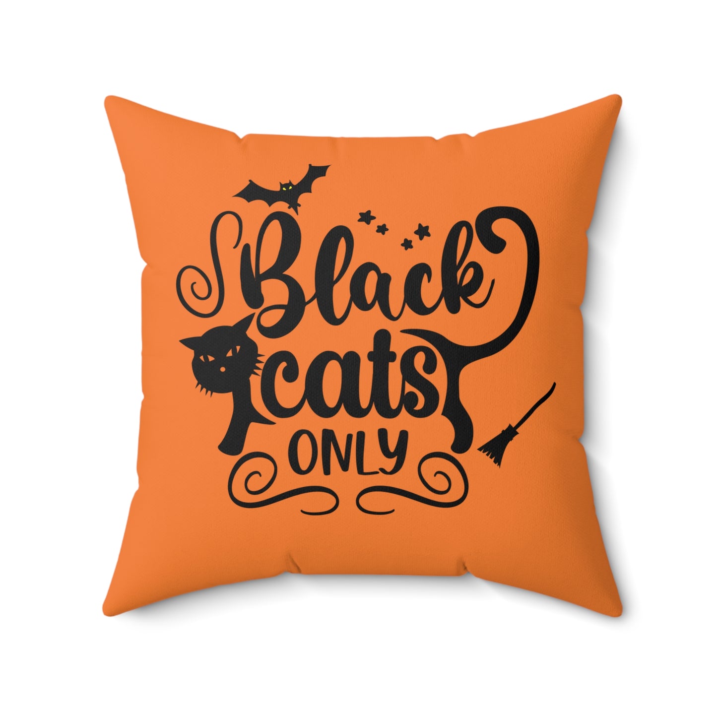 Halloween Black Cats Only Throw Pillow, Orange And Black Halloween Throw Pillow, Couch Pillows , Cute Halloween Pillows, Patio Decor