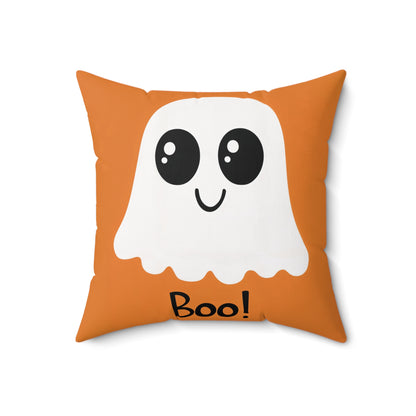 Adorable “Boo!” Ghost Halloween Throw Pillow – Cute Spooky Home Decor