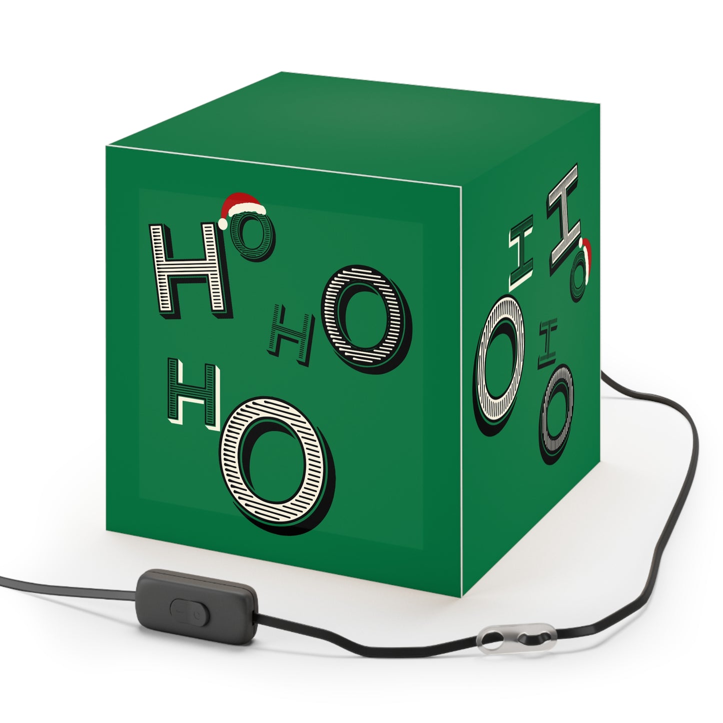 Jolly Santa HoHoHo Green Cube Lamp