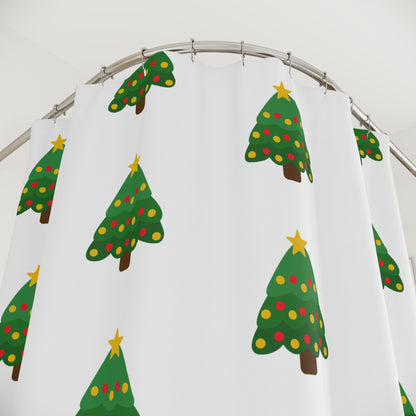 Festive Evergreen Christmas Shower Curtain