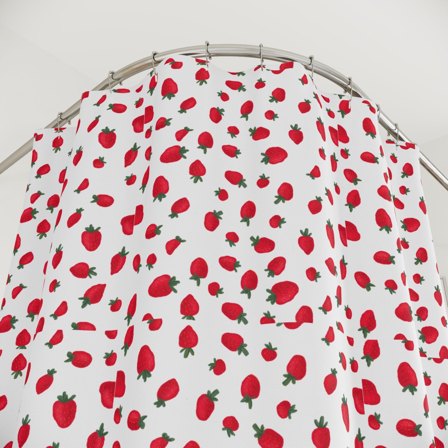 Berry Bliss White Shower Curtain