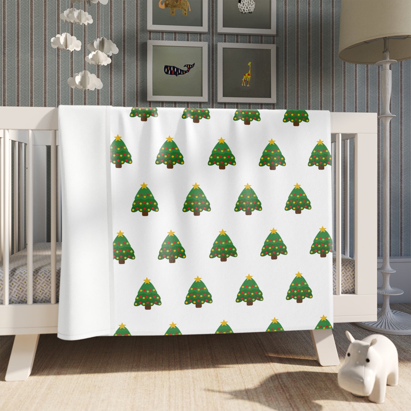 Festive Evergreen Christmas Throw Blanket