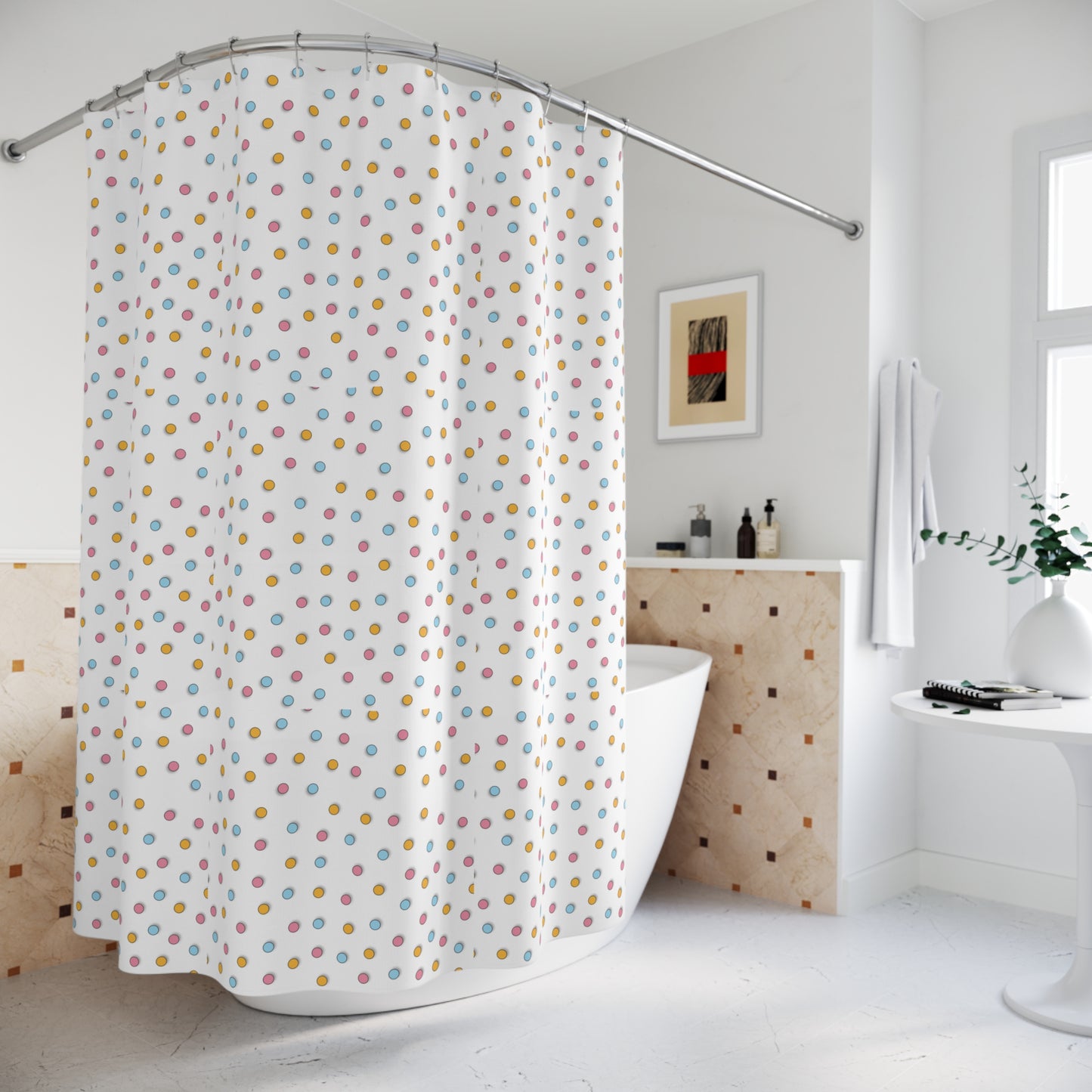 Whimsical Dot Splash Shower Curtain