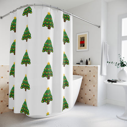 Festive Evergreen Christmas Shower Curtain