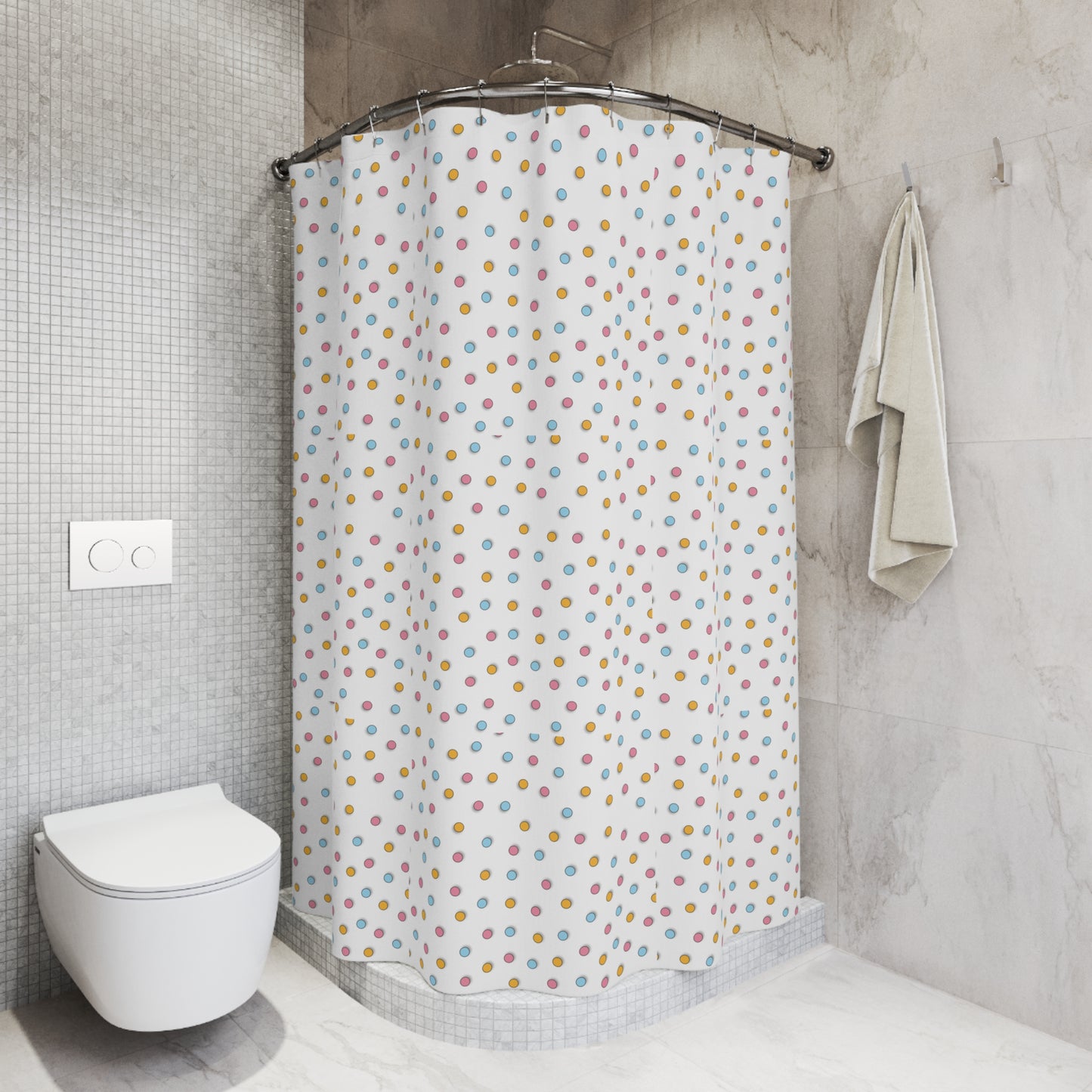 Whimsical Dot Splash Shower Curtain