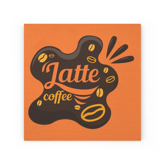 Caffeine-Infused Latte Wood Canvas