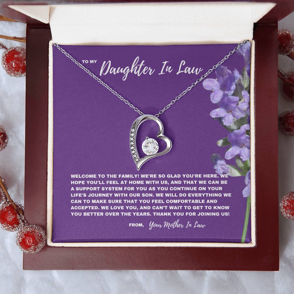 Welcome To The Family Jewelry Gift For Daughter In Law | Forever Love Necklace