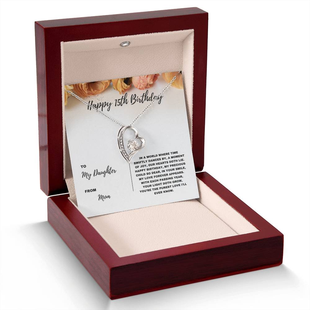 Happy 15th Birthday Jewelry Gift for Daughter from Mom | Heartfelt Birthday Keepsake for Teens